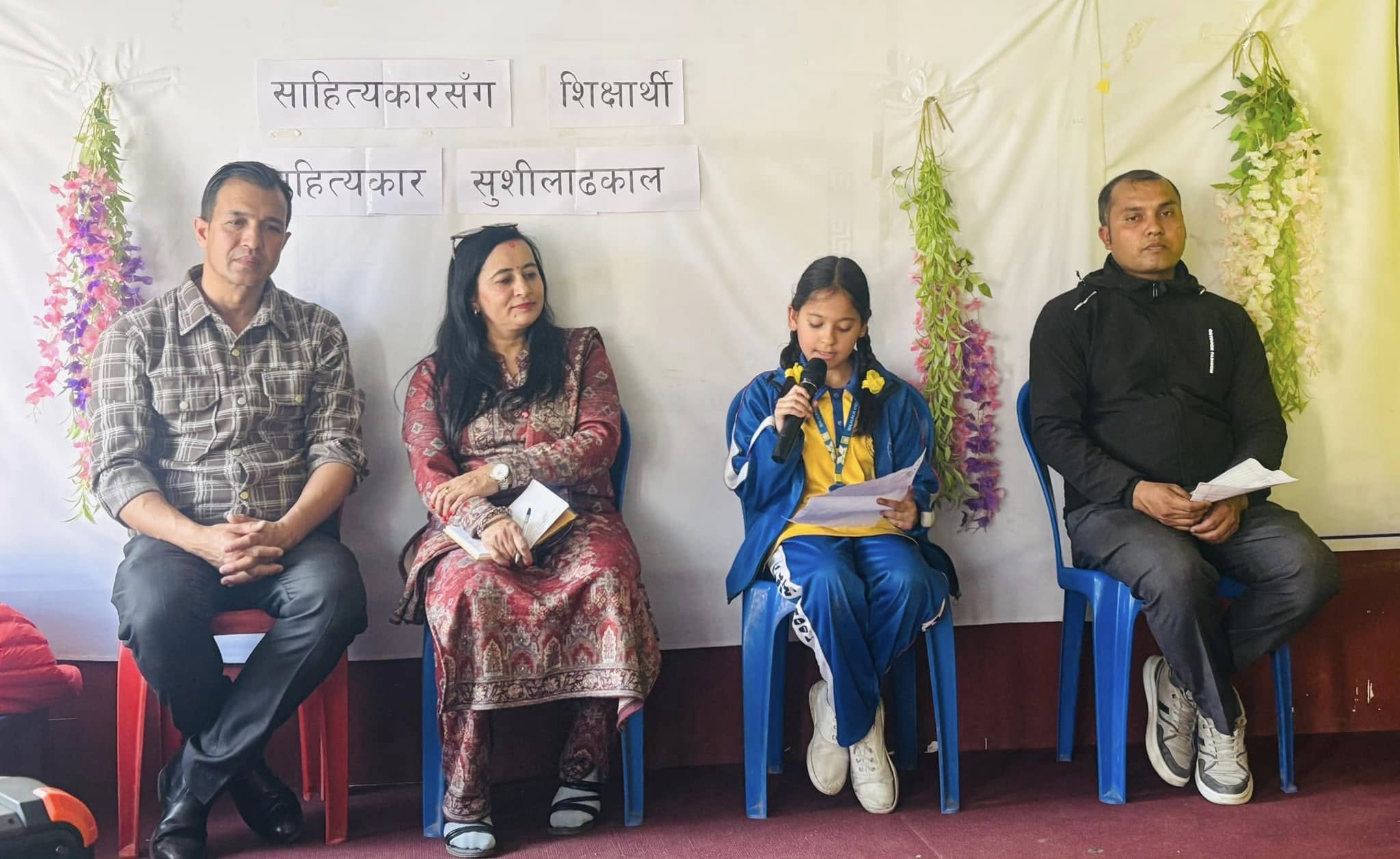 Aayana Khadka reciting her poem