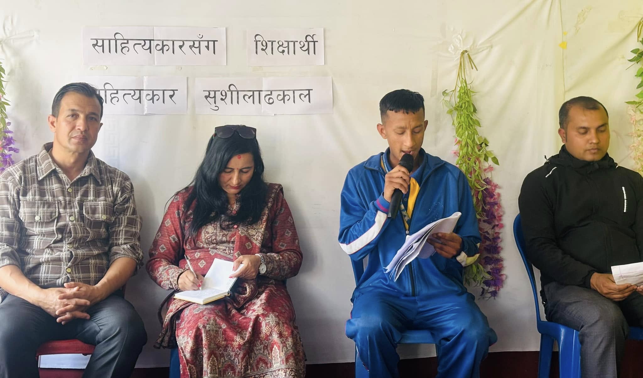 Bipin Shrestha reciting his poem